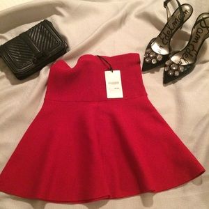 Zara NWT Red Circle skirt